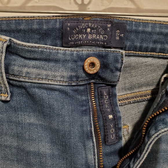 Lucky brand 8 high rise denim distressed jeans stretch pants bridgette skinny - Picture 5 of 15